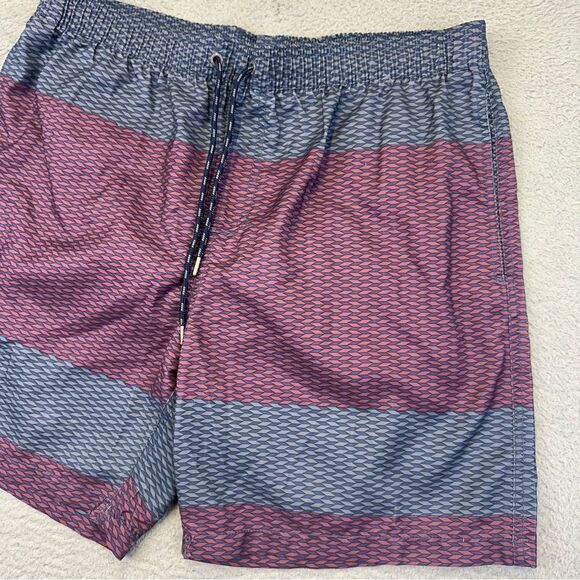 Micros‎ Swim Trunks Mens XL Blue Red Geometric Mesh Lined Beach Summer Surf NEW - Picture 3 of 16